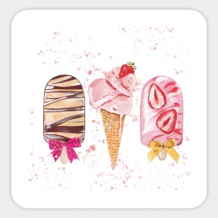 Strawberry & Chocolate ice creams Sticker